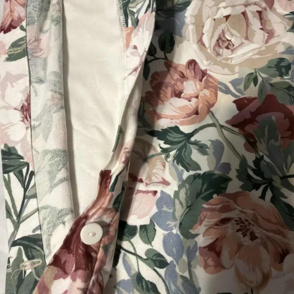 VTG Croscill Arbor Rose Euro Pillow Sham Floral Cottage French Country 80s 90s